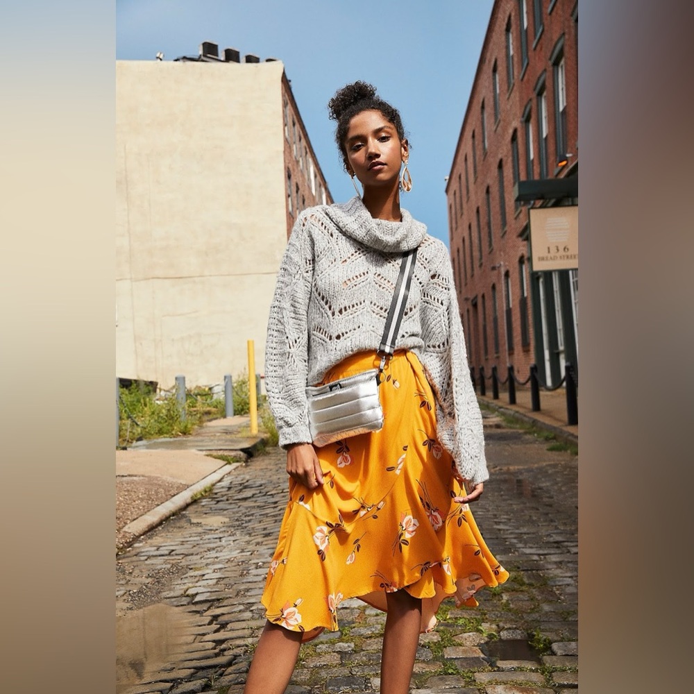 Free People Wrap Skirt Heart of The City Flora Skirt MIDI Skirt 8